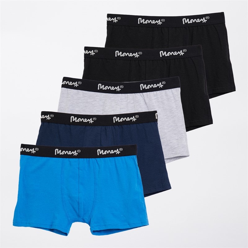 Money Boys Sig Five Pack Boxer Trunks Blue/Black/Blue/Black/Blue