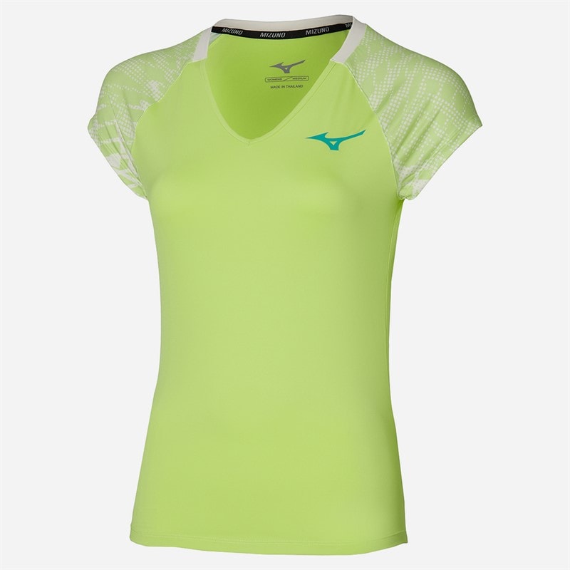 Mizuno Womens Mugen Printed Tennis T-Shirt Neo Lime