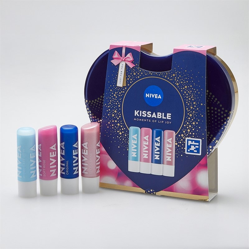 NIVEA Womens Kissable Moments Of Lip Four Pack Set Multi