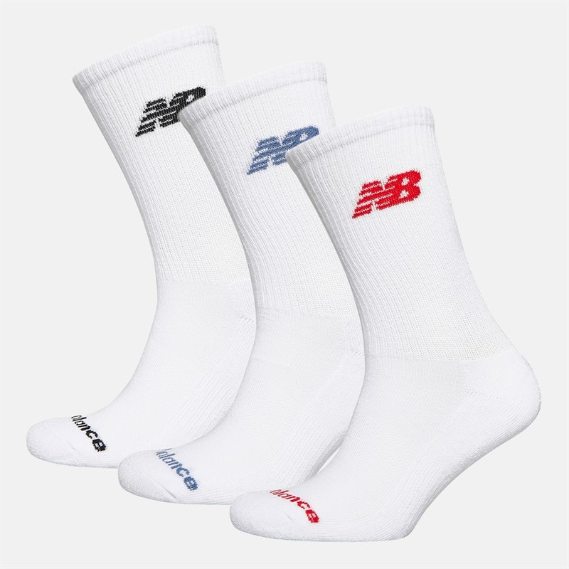 New Balance Flying Logo Three Pack Crew Socks White/True Red/Dream State