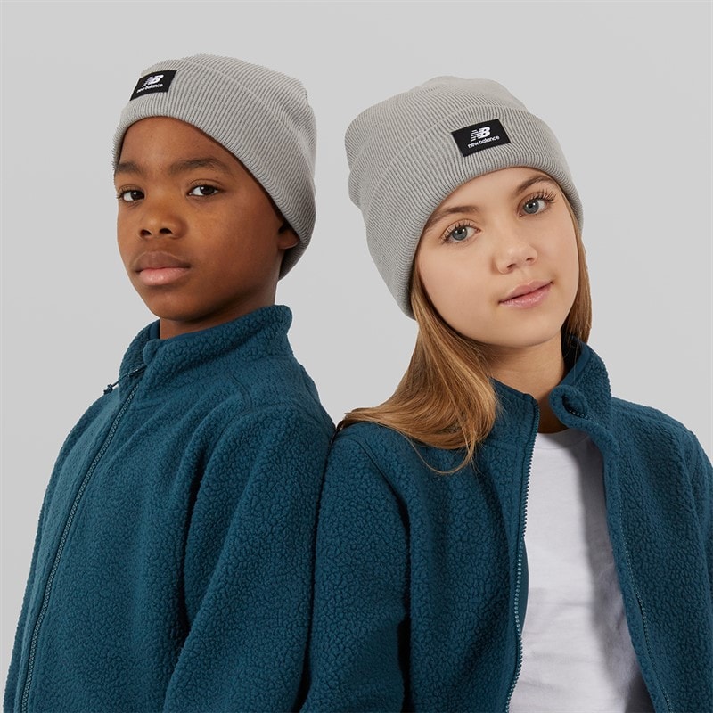 New Balance Kids NB Logo Knitted Beanie Slate