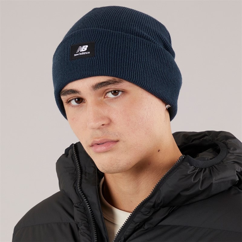 New Balance Mens NB Logo Knitted Beanie NB Navy