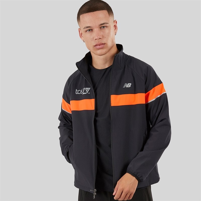 New Balance Mens London Edition Marathon Running Jacket Black