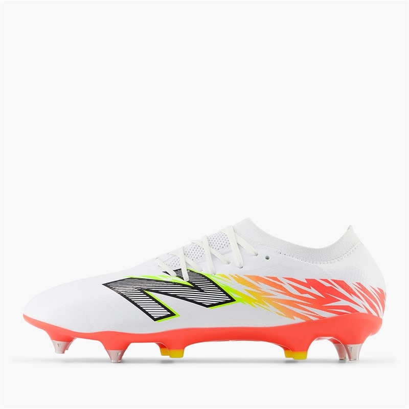 New Balance Mens Furon Pro V8 SG Soft Ground Football Boots White/Energy Red/Hi Lite