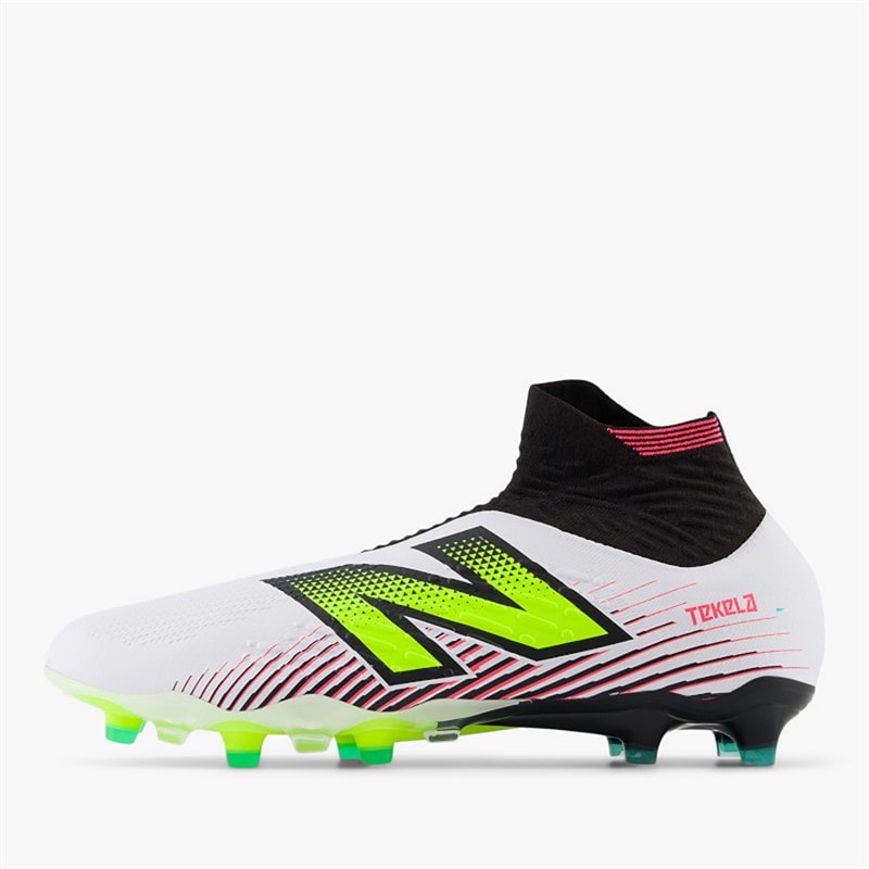 New Balance Mens Tekela Pro V4+ FG Firm Ground Football Boots White/Hi-Lite/Black