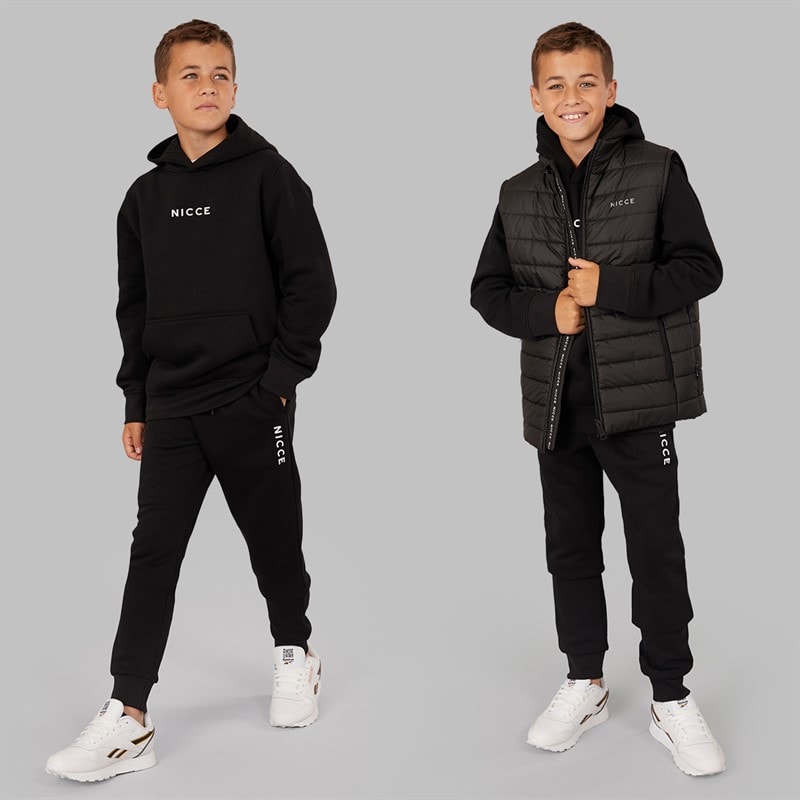 NICCE Boys Dilet Tracksuit And Gilet Three Piece Set Black