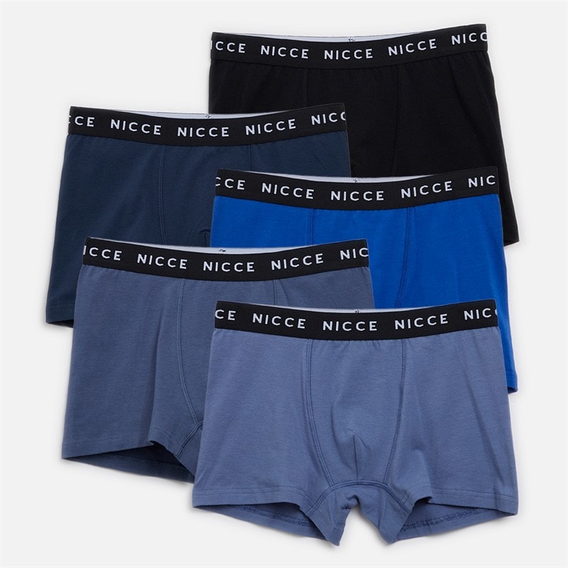 NICCE Boys Waldridge Five Pack Boxers Element Blue/Royal Blue/Indigo/Black/Navy