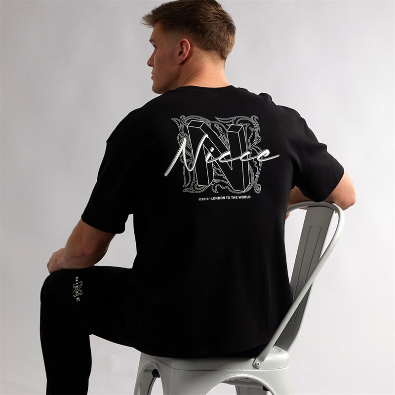 NICCE Mens Alotte Oversized T-Shirt Black