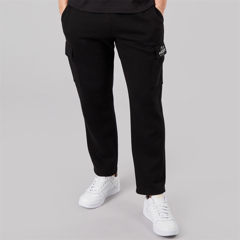 NICCE Mens Kistra Cargo Open Hem Joggers Black