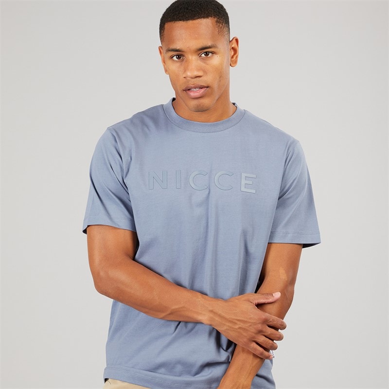 NICCE Mens Farnol Crew Neck T-Shirt Dark Steel Blue