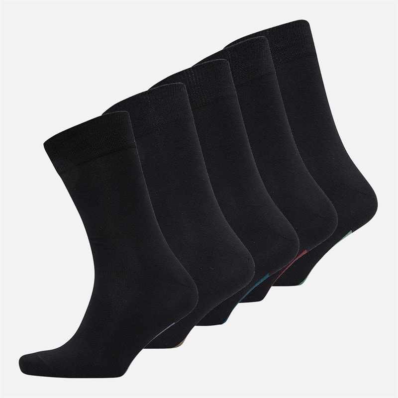 NICCE Mens Brune Five Pack Dress Socks Black