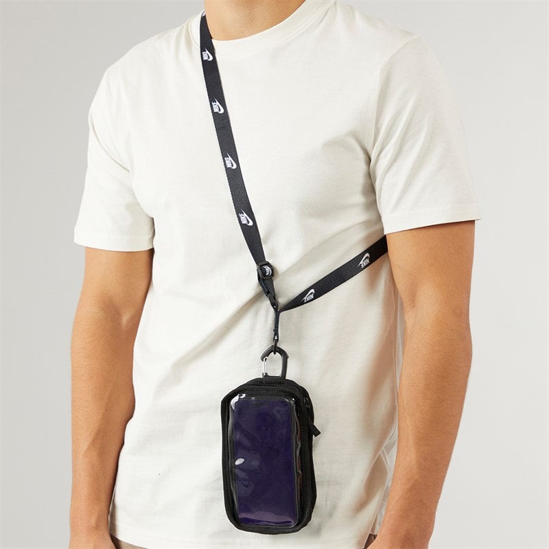 Nike Mens Club Phone Crossbody Lanyard Black/Black/White