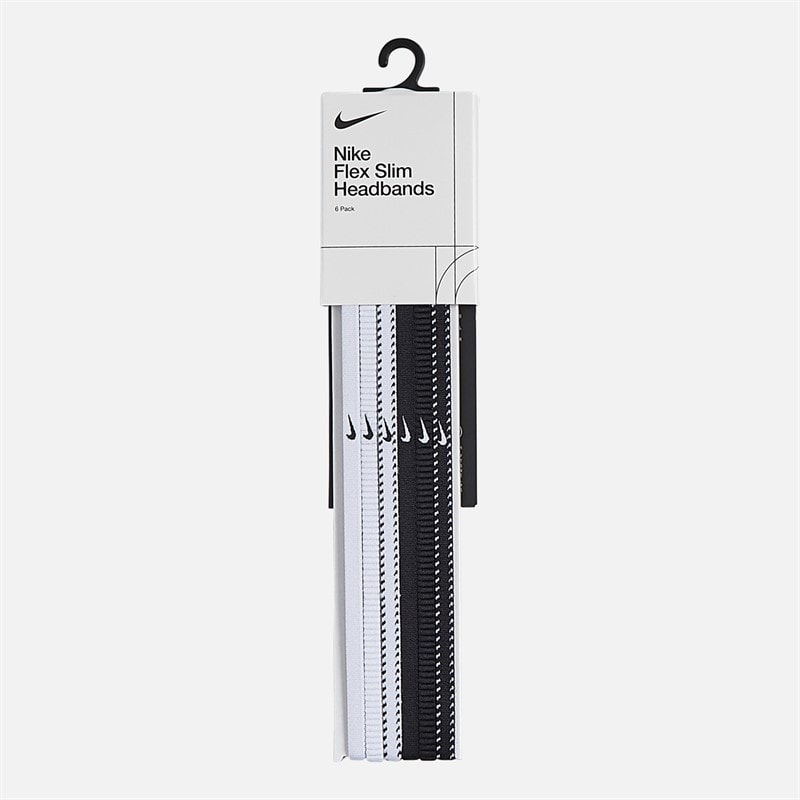 Nike Womens Flex Classic Slim Six Pack Headbands White/Black/White