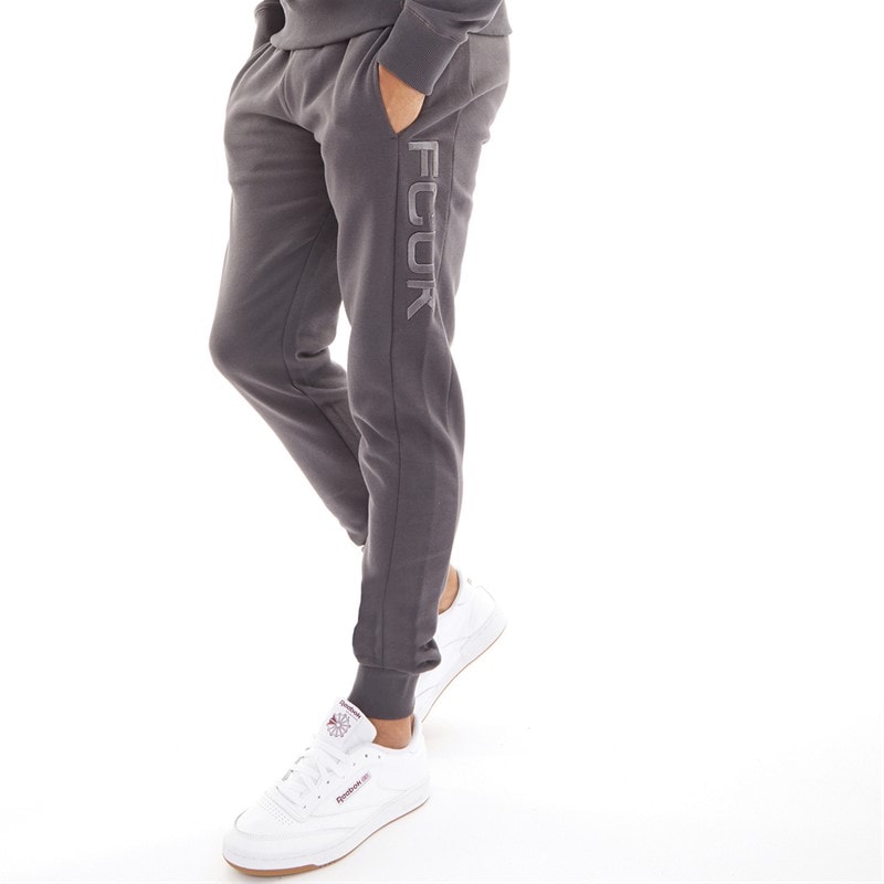 French Connection Mens Tonal Joggers Solid Dark Grey