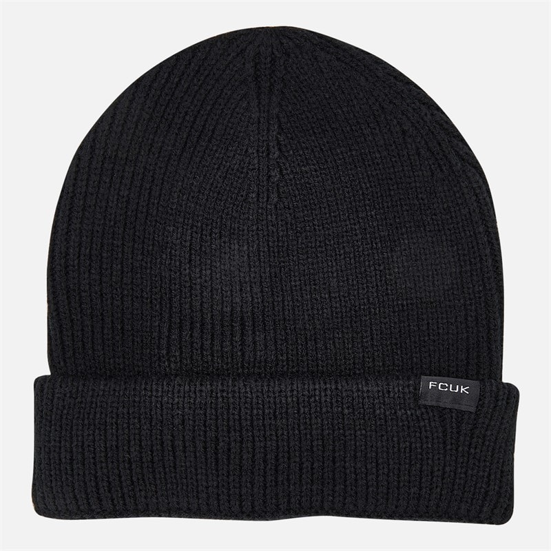 French Connection Mens FCUK Cash Beanie Black