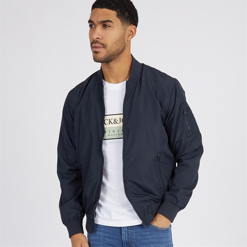 French Connection Mens MA1 Tech Bomber Jacket Marine
