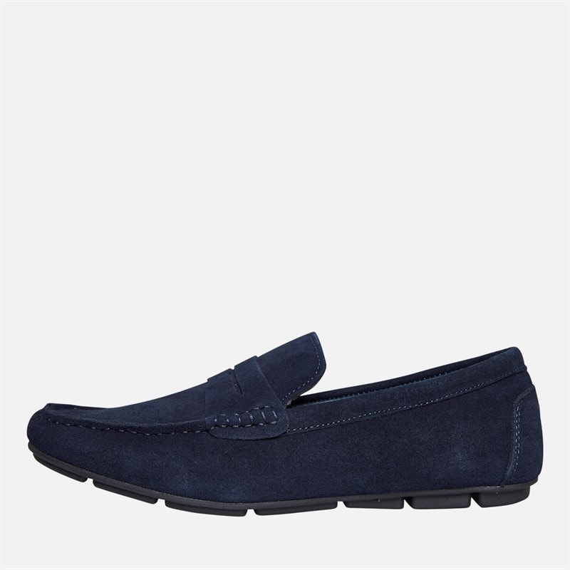 French Connection Mens Suede Driving Loafers Marine