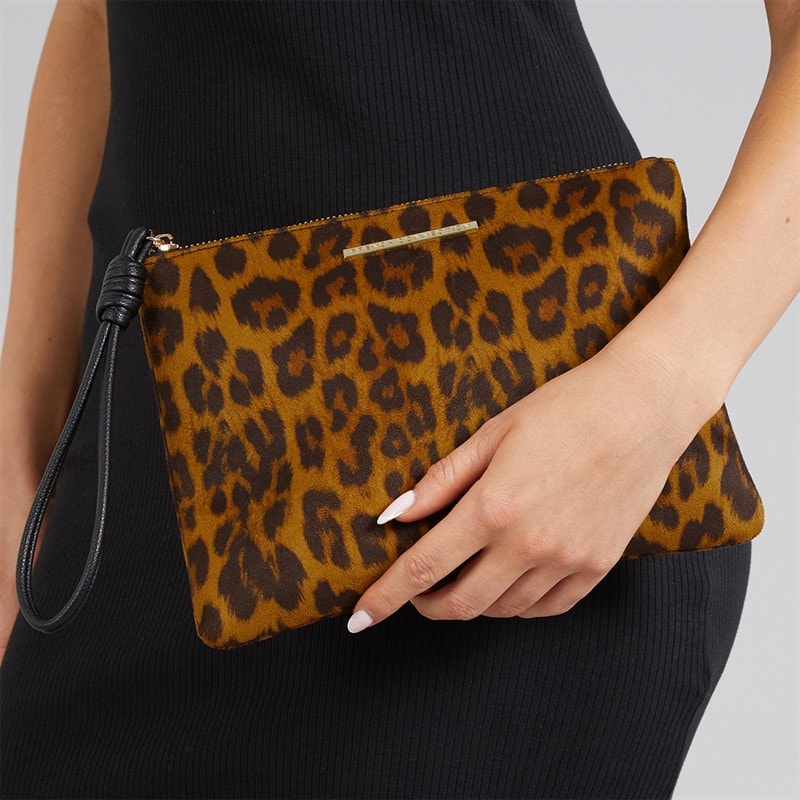 French Connection Womens FC Leopard Pouch Bag Multi