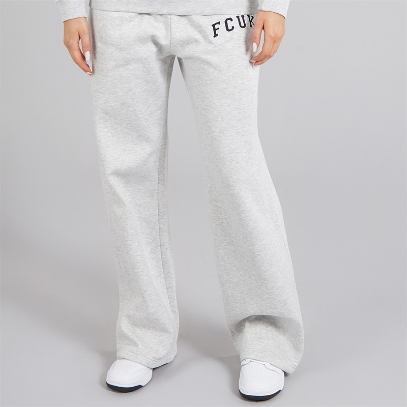 French Connection Womens FCUK Collegiate Joggers Light Grey Melange/Midnight/White