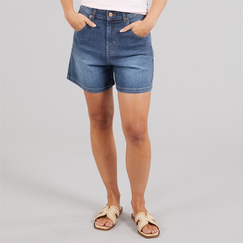 French Connection Womens Denim Shorts Blue Mid
