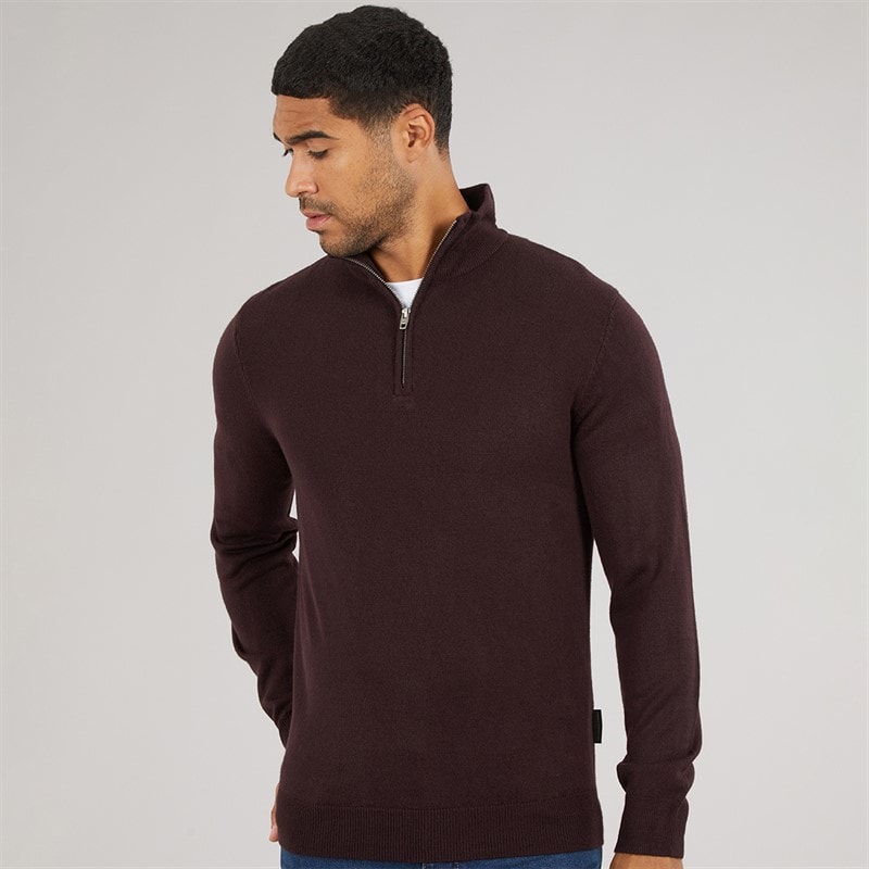 French Connection Mens Cash Half Zip Jumper Chateaux