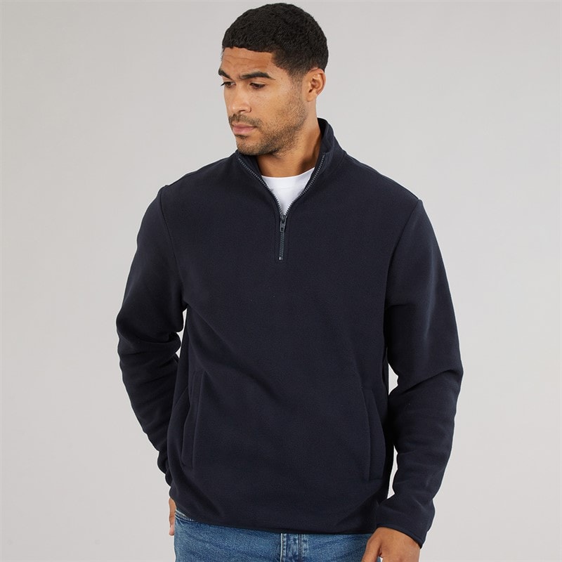 French Connection Mens Half Zip Fleece Marine