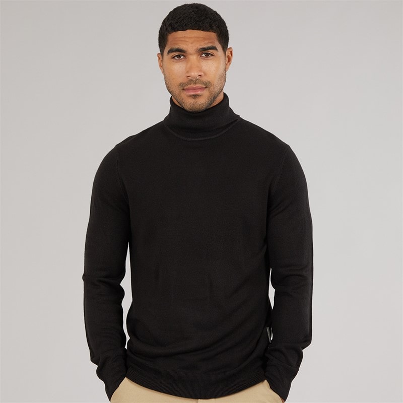 French Connection Mens Cash Roll Jumper Black