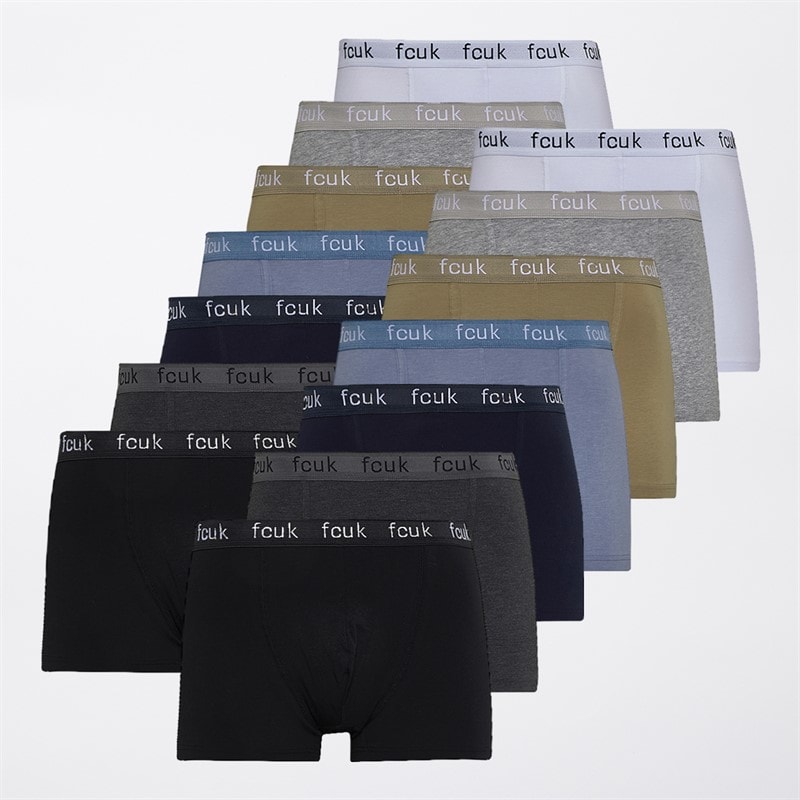 French Connection Mens Fourteen Pack FCUK Boxer Trunks FCUK14 Multi