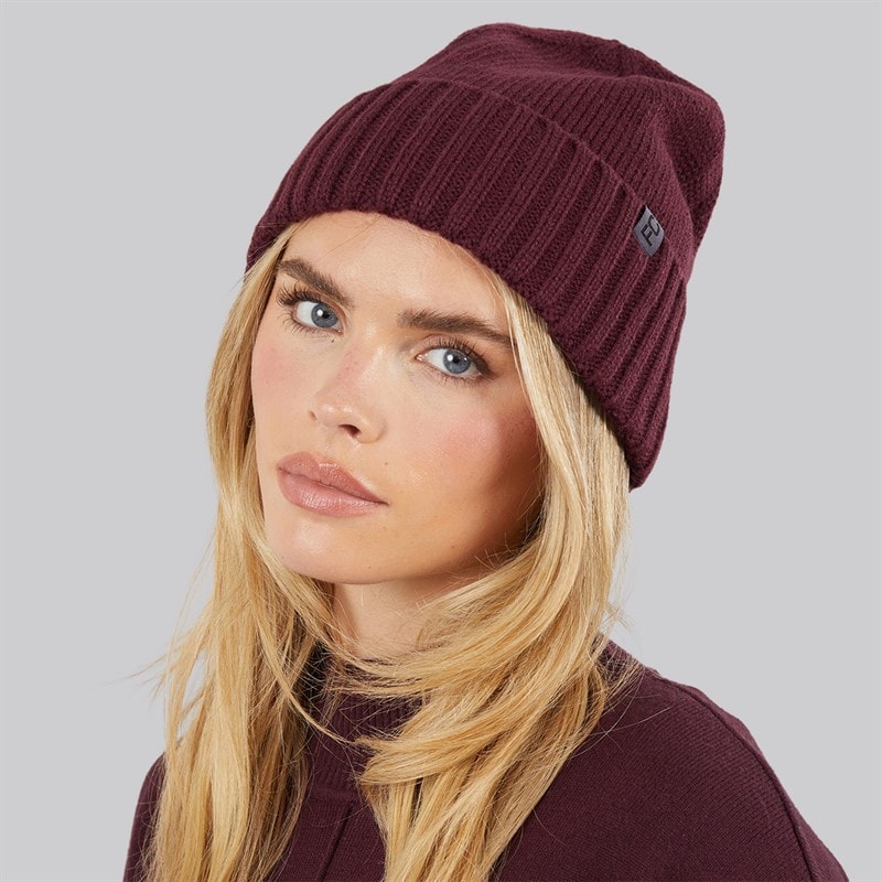 French Connection Womens Beanie Burgundy