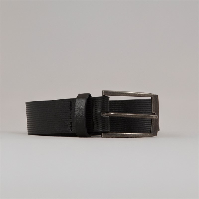 French Connection Mens Parallel Line Casual Belt Black