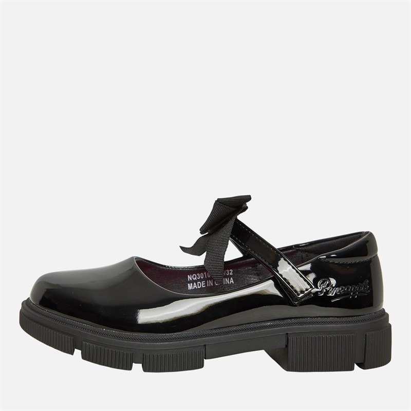 Pineapple Junior Girls Chunky Mary Jane Shoes Black Patent