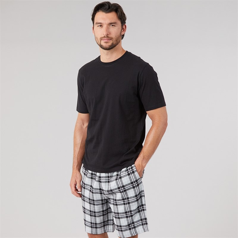 Onfire Mens Woven Shorts And Short Sleeve T-Shirt Set Black/Grey