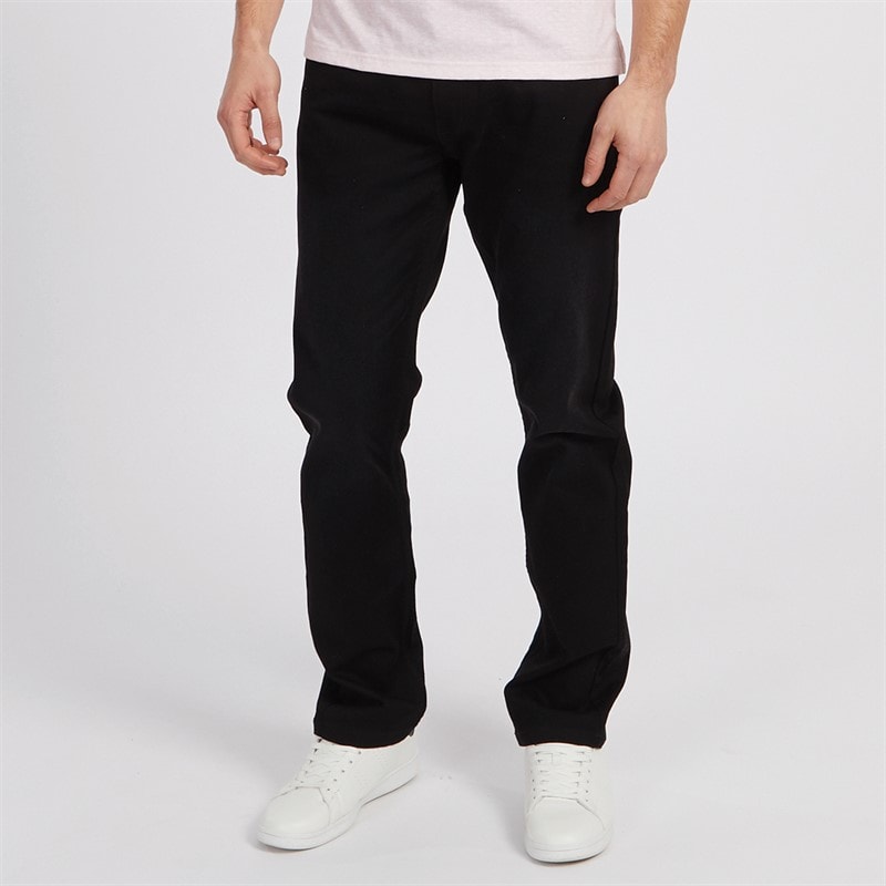 Onfire Mens Stretch Straight Fit Denim Jeans Black