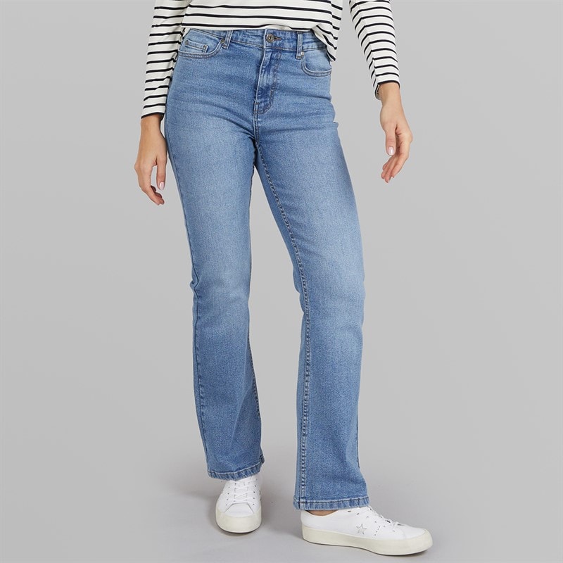 Onfire Womens Stretch Bootcut Jeans Light Wash