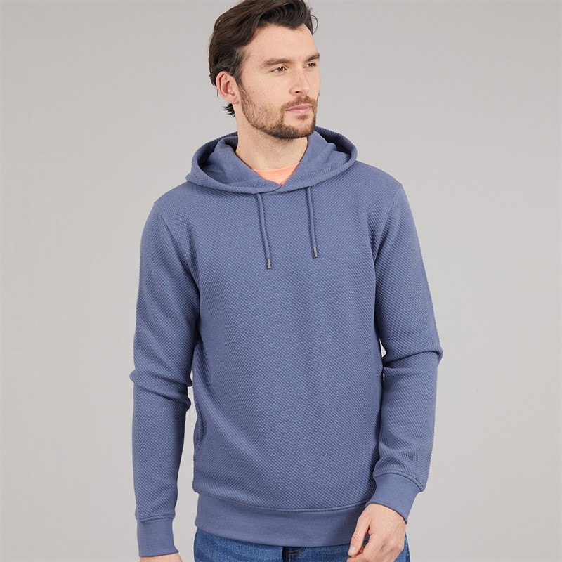 Onfire Mens Waffle Hoodie Vintage Indigo