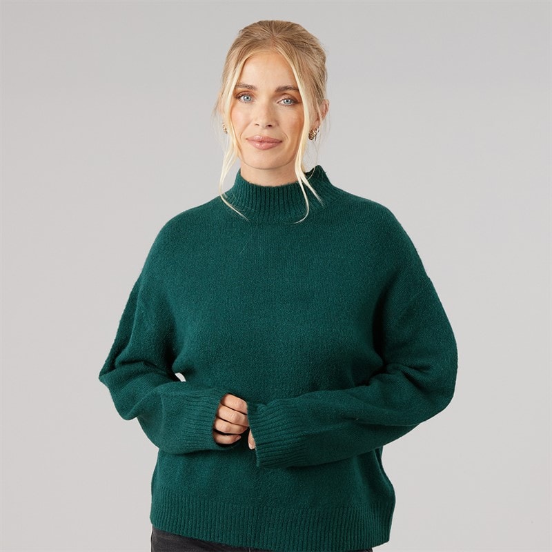 Onfire Womens Loose Fit Roll Neck Jumper Teal