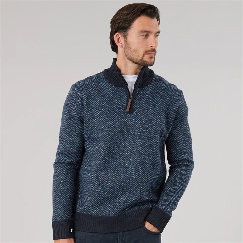 Onfire Mens 1/4 Zip Funnel Jumper Midnight Navy