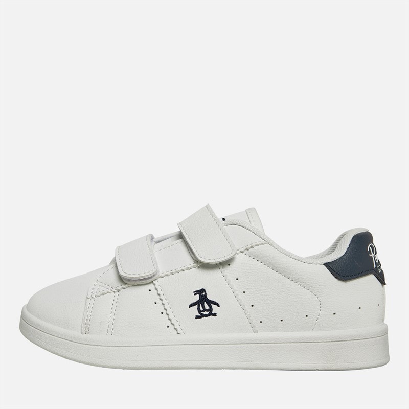 Original Penguin Junior Boys Marble Velcro Trainers White/Navy