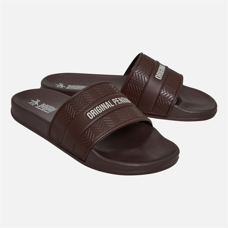 Original Penguin Mens Paradise Sliders Chocolate