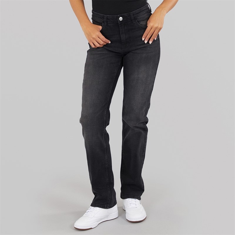 Only Womens Jane Straight Leg Jeans Washed Black
