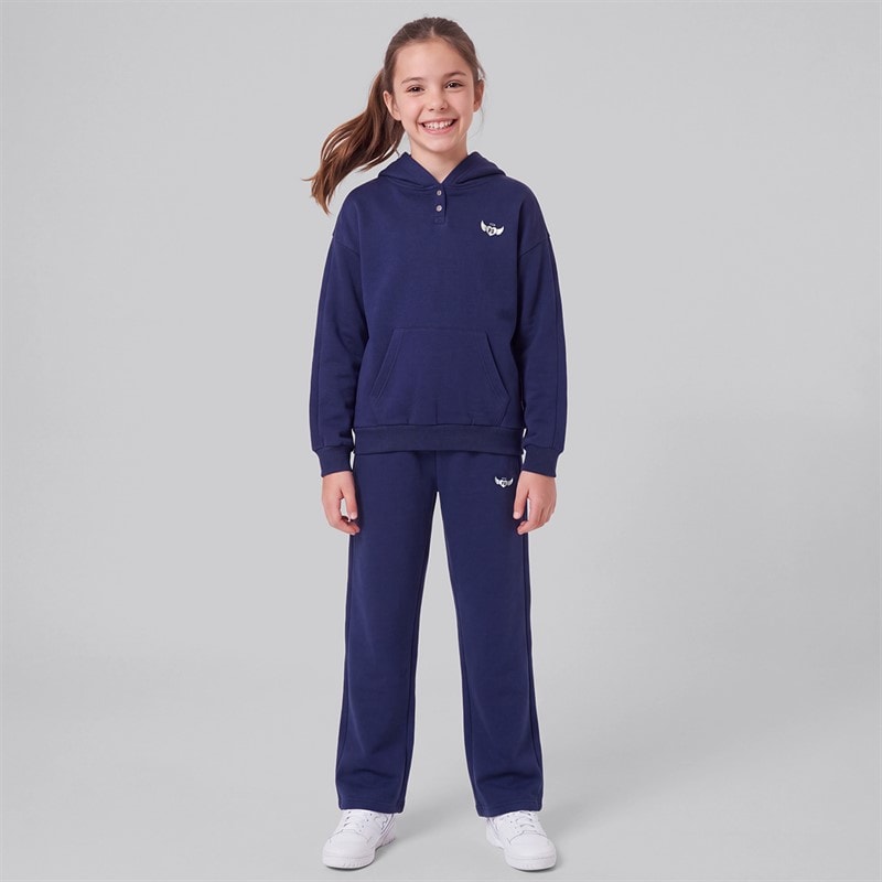 Pindydoll Girls Avery Hoodie And Loose Fit Joggers Tracksuit Navy Peony