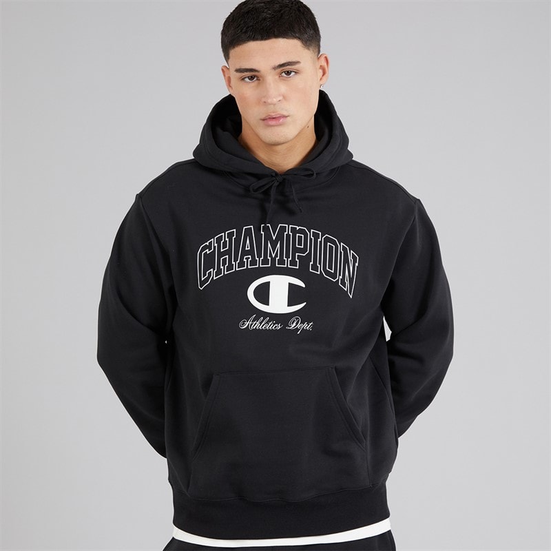 Champion Mens State Of Play Varsity Logo Hoodie Black