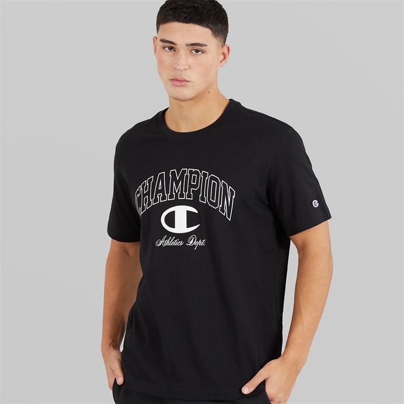Champion Mens State Of Play Varsity Logo T-Shirt Black