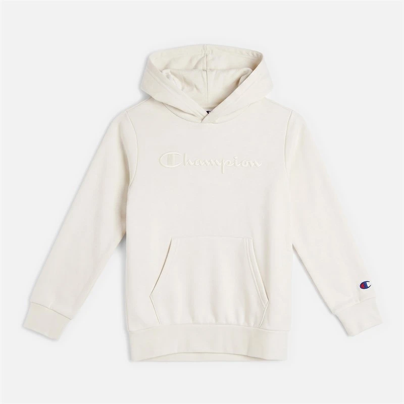 Champion Junior Icons Tonal Logo Hoodie Cream