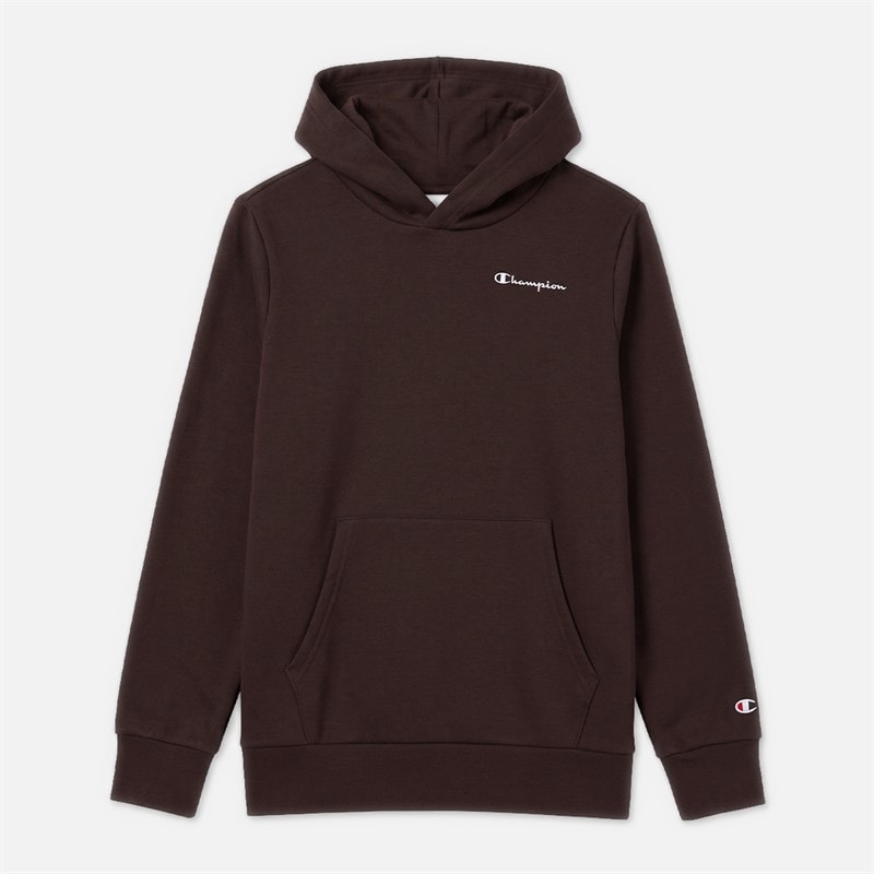 Champion Junior Core Heritage Logo Hoodie Chocolate