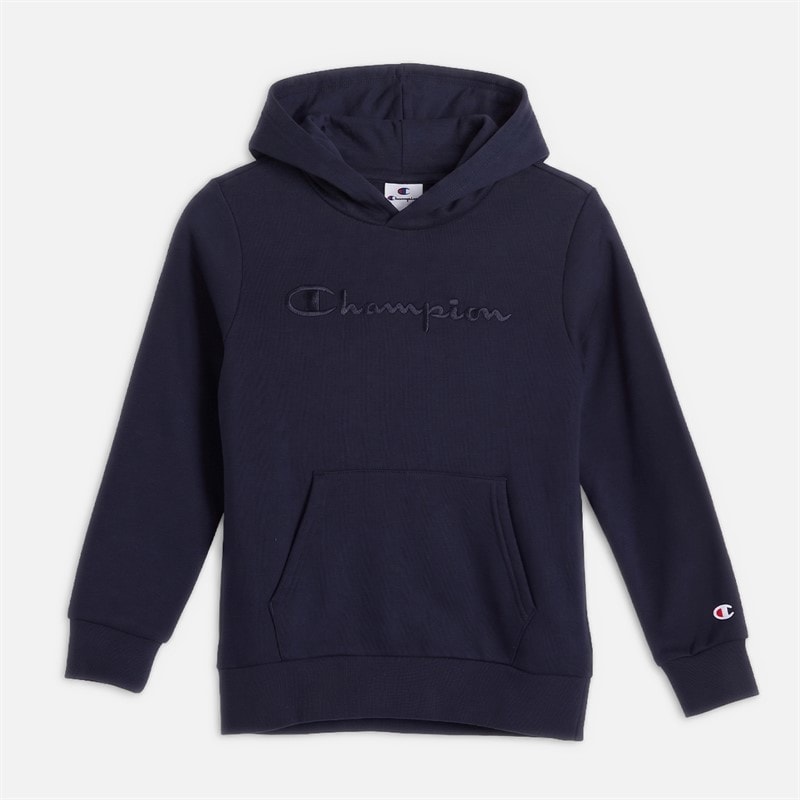 Champion Junior Icons Tonal Logo Hoodie Navy
