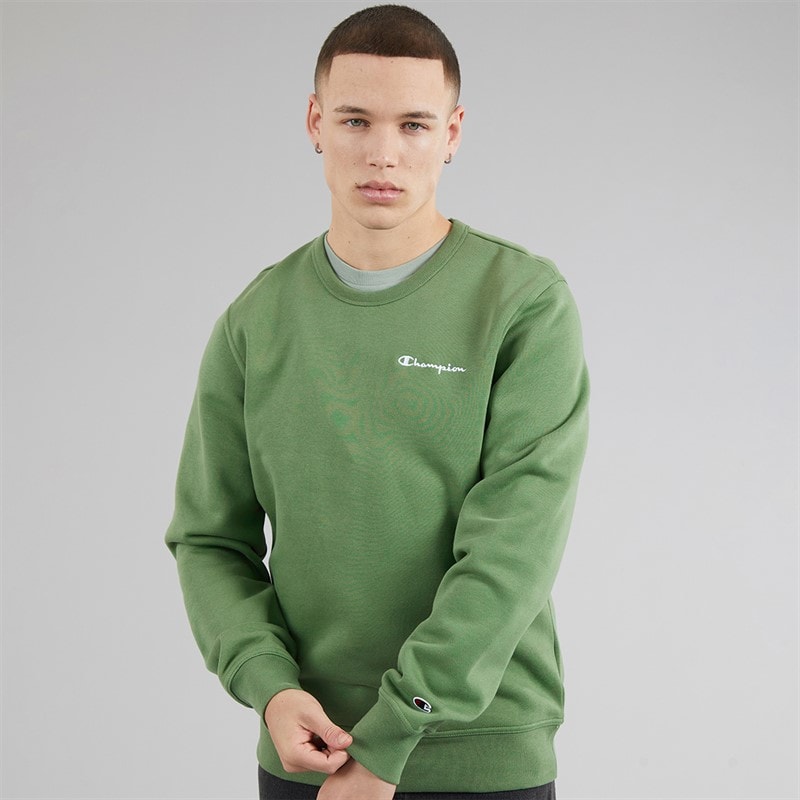 Champion Mens Core Icons Heritage Logo Sweatshirt Green