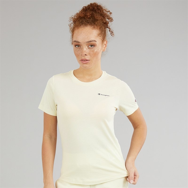 Champion Womens Core Icons Heritage Logo T-Shirt Cream