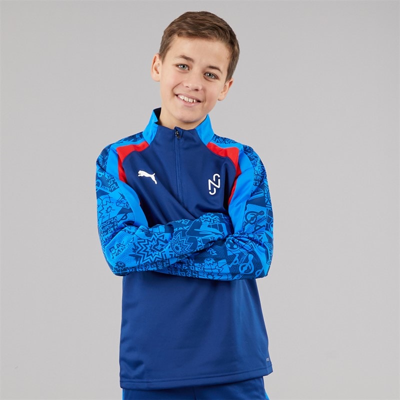 Puma Junior Neymar JR Playmaker 1/4 Top Blazing Blue/Puma White/Ultra Blue