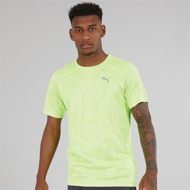 Puma Mens Train All Day Camo Speed Brights T-Shirt Fizzy Apple